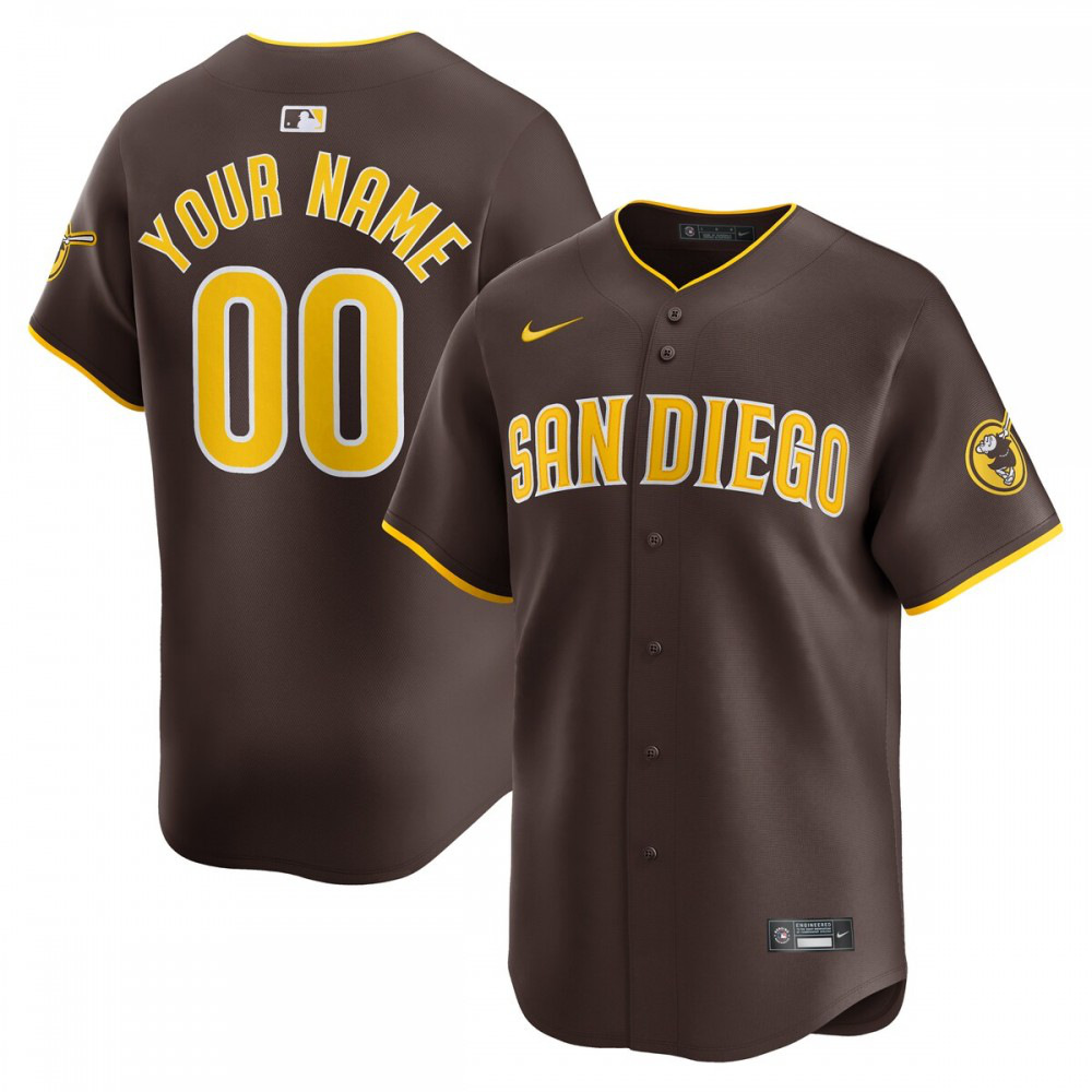 San Diego Padres Away Limited Custom Jersey - Brown-Pro Kit Vault | Brand New 26/27 Sports Jerseys